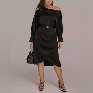 Donna Karan New York Plus Size One-Shoulder Sheath Dress Size 18W